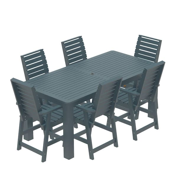 Unbranded Glennville 7-Pieces Recycled Plastic Outdoor Counter Dining Set