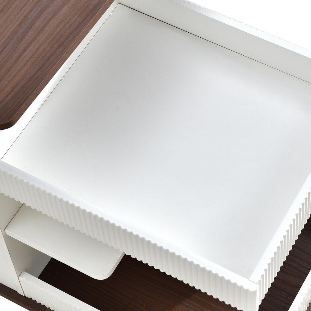 29.5 in. White Rectangle MDF Lift Top End Table, Side Table with 360° Rotating Tabletop Storage & Lockable Caster - thumbnail 10