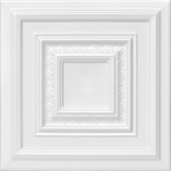 Chesnut Grove Plain White 1.6 ft. x 1.6 ft. Glue Up Foam Ceiling Tile (768 sq. ft. /Case)