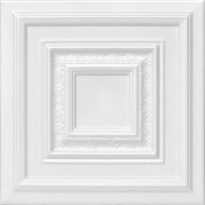Chesnut Grove 1.6 ft. x 1.6 ft. Glue Up Foam Ceiling Tile in Plain White (21.6 sq. ft./case)