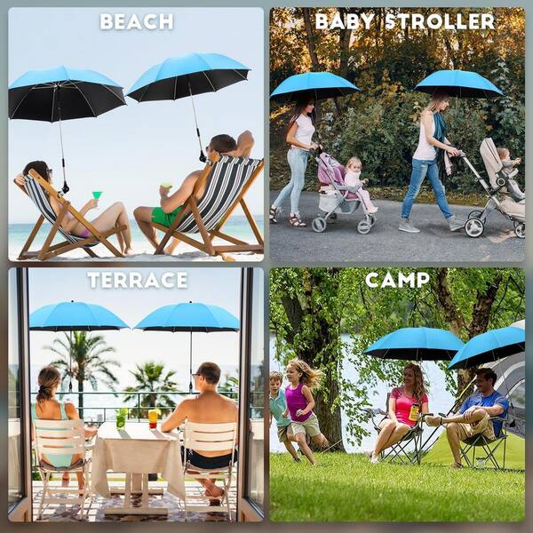 Baby Stroller Sun Umbrella With 360° Adjustable Clip – UPF 50+ Sunshade & Rain Protection For Carriages, Wheelchairs, Bikes