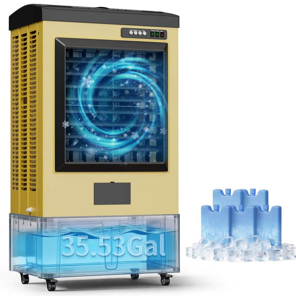 Uthfy 35.5 Gal. 3-Speed Heavy Duty Portable Evaporative Cooler 8829 CFM ...