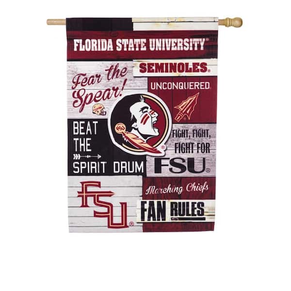 Team Sports America 2-1/3 ft. x 3-2/3 ft. Linen Florida State University 2-Sided Fan Rules House Flag