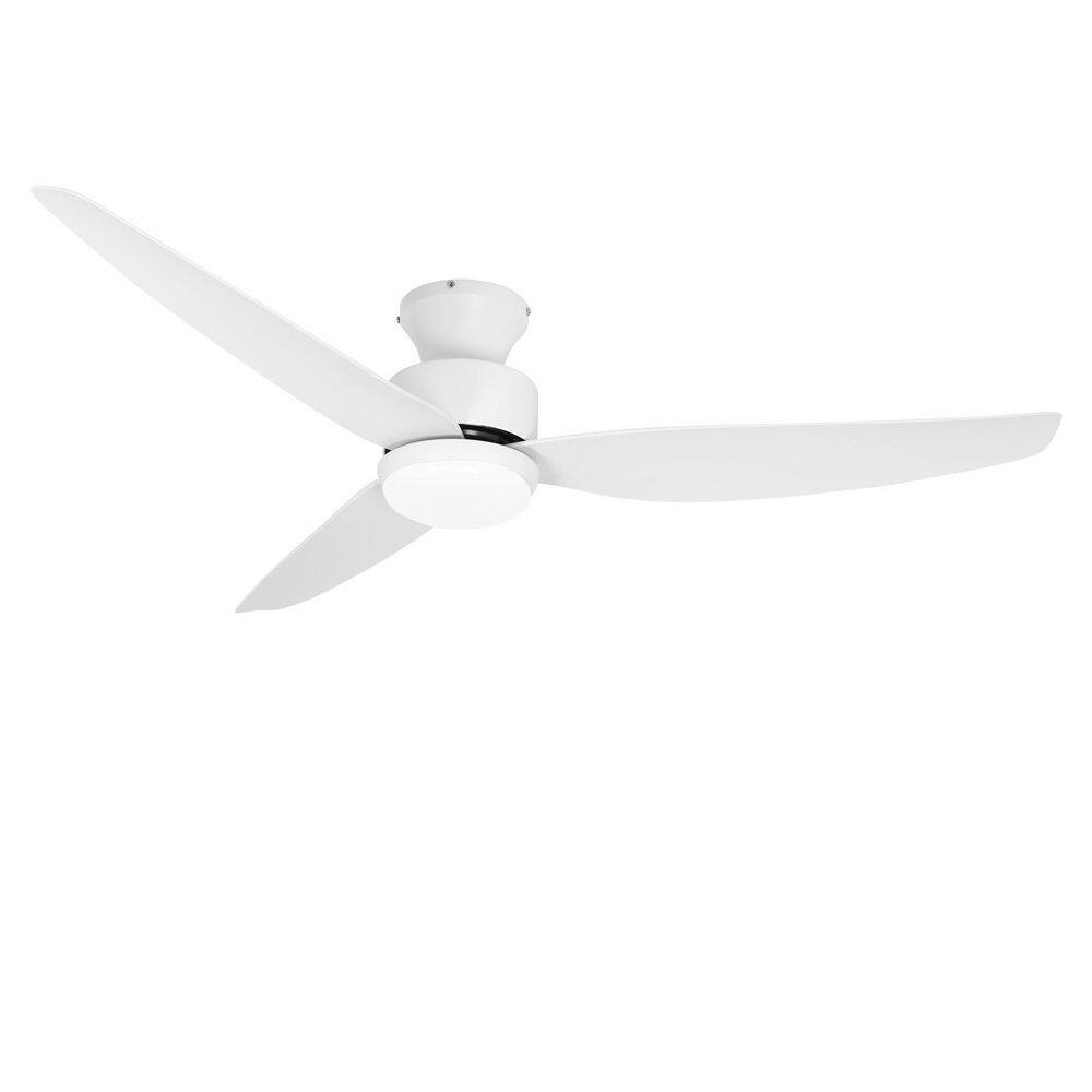 52 in. Indoor Matte White Flush Mount Ceiling Fan with Light and Remote Included price history on PriceWatchPro