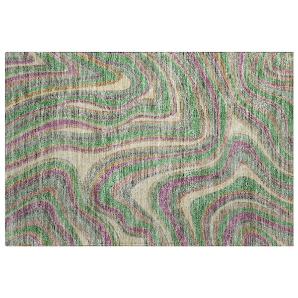 Dream Shag Premium Machine Washable Abstract ADS756 Graphite 2 ft. x 3 ft. Accent Rug