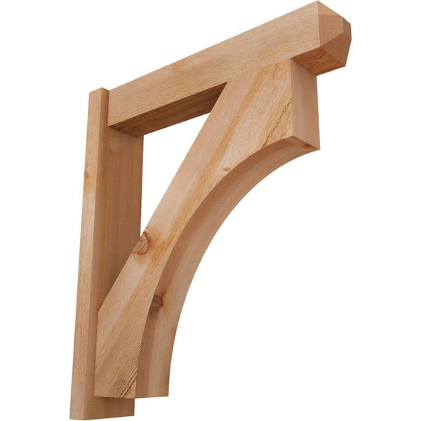 Ekena Millwork 6 in. x 32 in. x 28 in. Western Red Cedar Westlake Craftsman Rough Sawn Outlooker