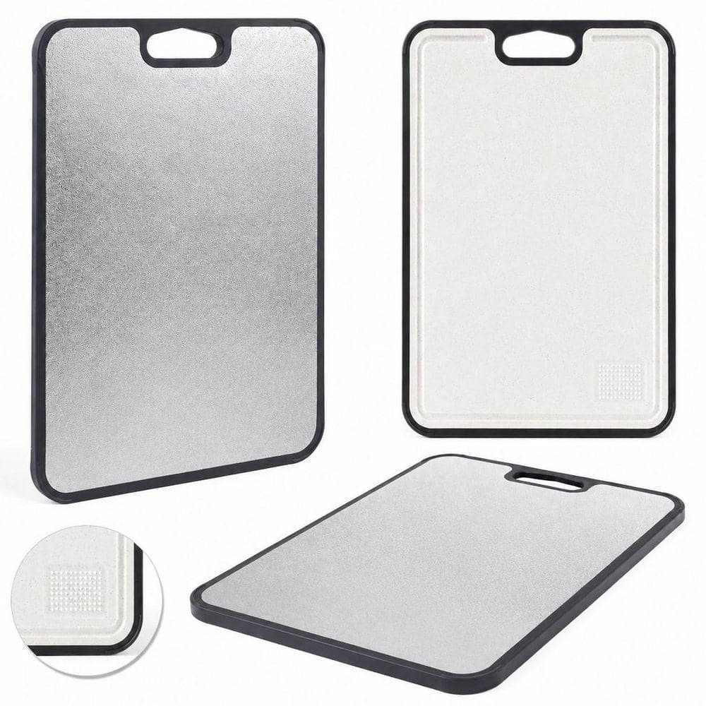 16 in. x 11 in. Rectangular Titanium Cutting Board with Non-Slip Feet, Juice Groove and Grater Zone
