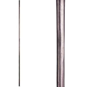 Tuscan Round Hammered 44 in. x 0.5625 in. Satin Clear Plain Round Forged Bar Solid Wrought Iron Baluster