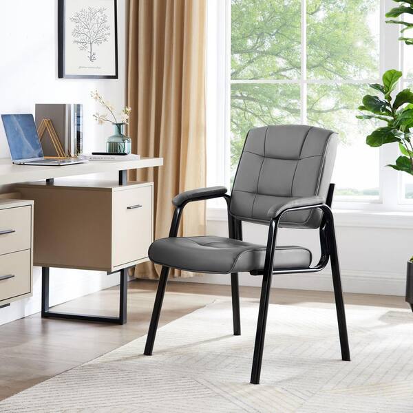 HOMESTOCK Gray High Back Executive Premium Faux Leather Office Chair with Back  Support, Armrest and Lumbar Support 99325 - The Home Depot