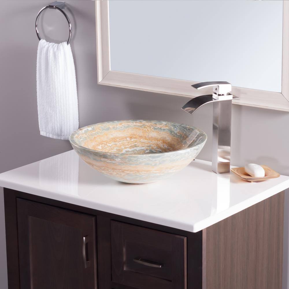 Polished Chrome Single-Handle Waterfall Vessel Sink Faucet