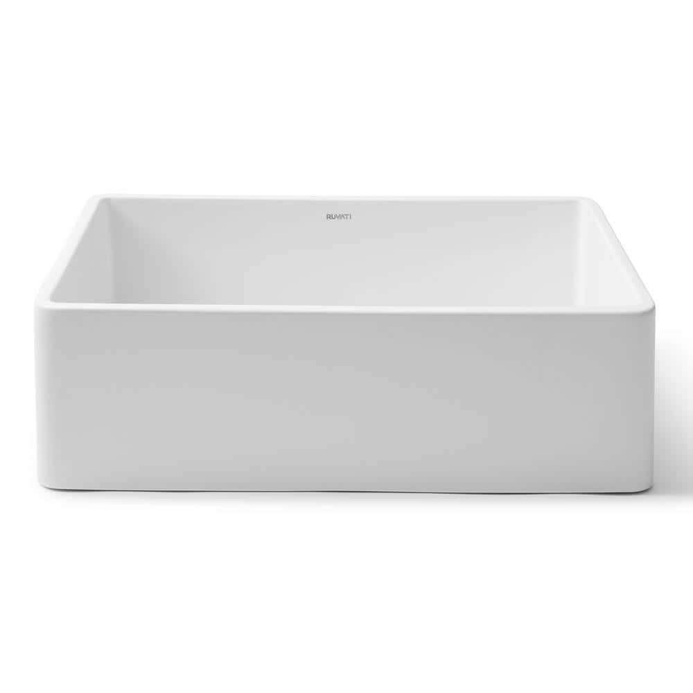 Ruvati 30'' White Fireclay Farmhouse Apron-Front Sink