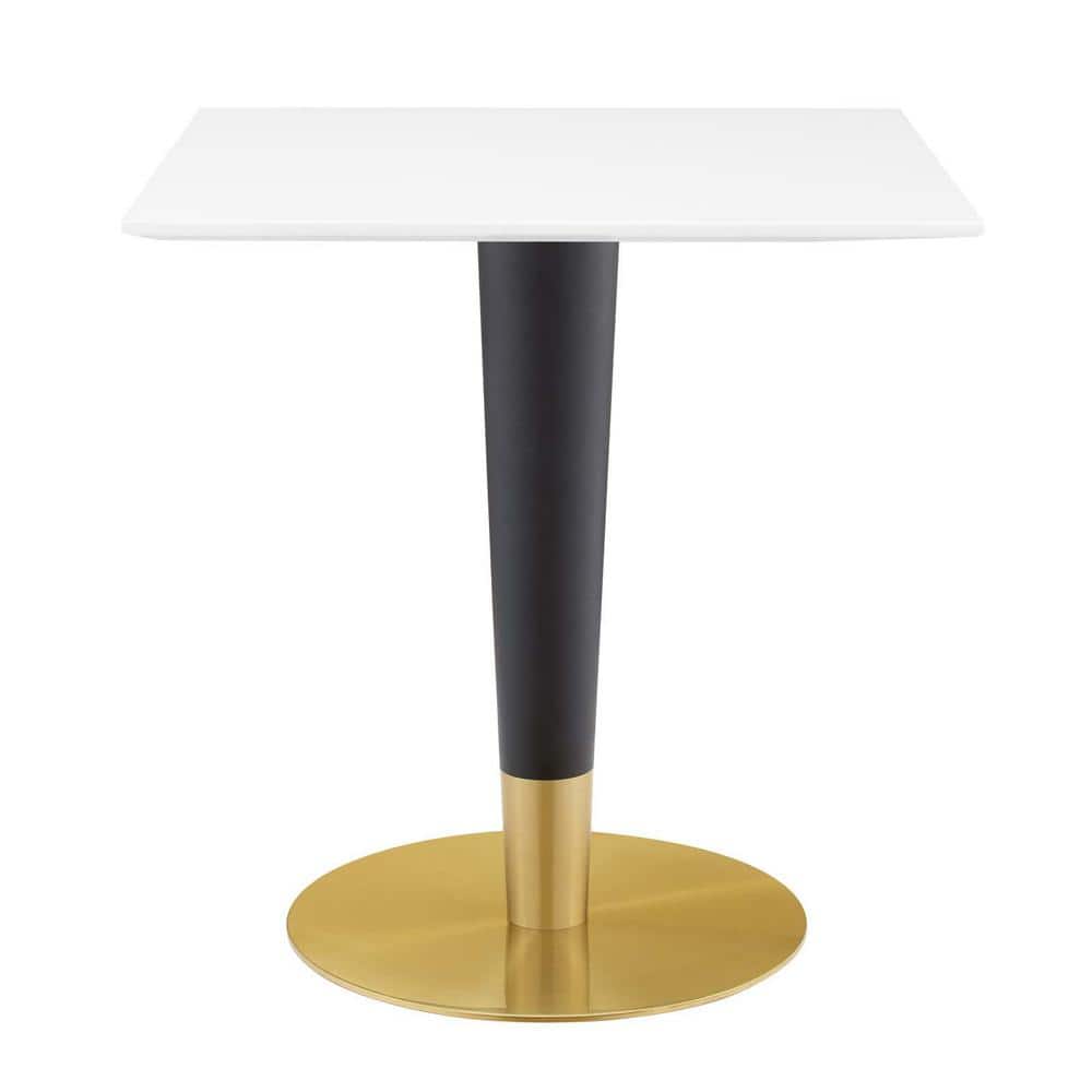 UPC 889654946267 product image for Zinque 28 in. Gold White Square Dining Table | upcitemdb.com