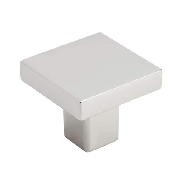 Amerock Monument 1-3/16 in. (30mm) Modern Polished Nickel Square Cabinet Knob