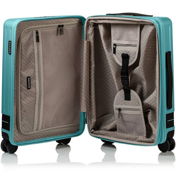 CHAMPS Fresh II 3-Piece Green Hardside USB Luggage Set S1050-GREEN