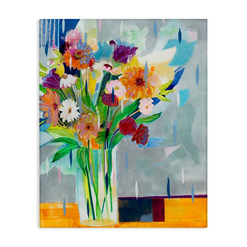 Florals on Blocked Background by Jill Martin Unframed Nature Graphic Art Print 20 in. x 16 in. price history on PriceWatchPro