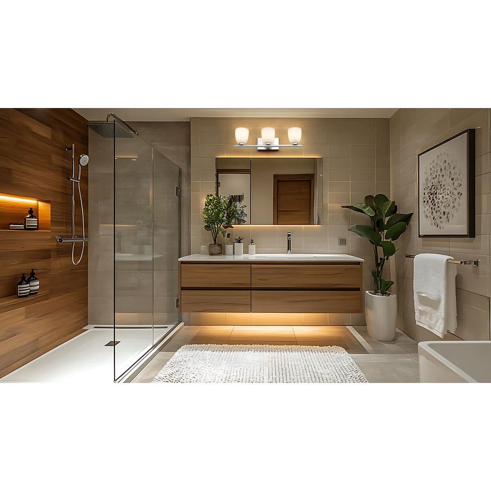 Filament Design Naya 24 in. 3 Light Chrome Vanity Light with Matte Opal ...