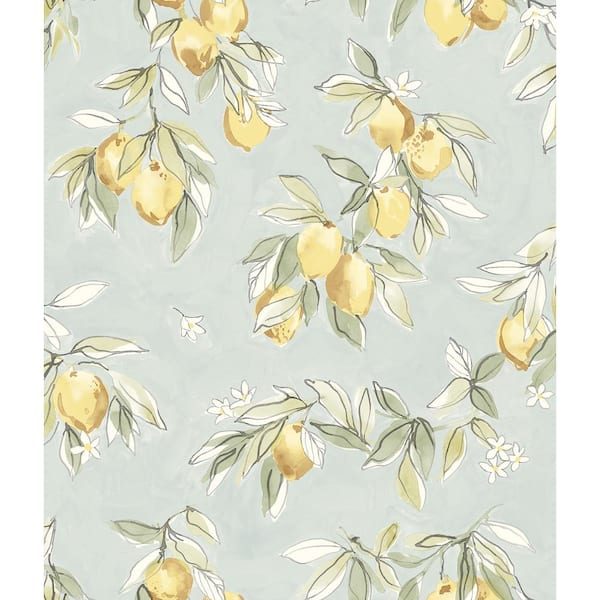 Chesapeake Lemonade Aqua Blue Pre-Pasted Non-Woven Wallpaper Sample
