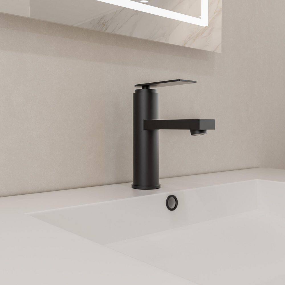 Single Handle Single Hole Bathroom Faucet with Valve in Matte Black (1-Pack) price history on PriceWatchPro