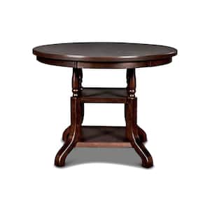 Bixby Espresso Solid Wood 4-Leg Round Counter Dining Table (Seats 4)