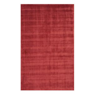 Red 9 ft. x 12 ft. Handwoven Viscose Contemporary Solid Milano Area Rug