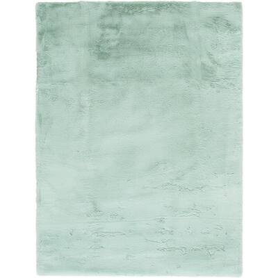 Piper Seafoam 7 ft. x 9 ft. Solid Polyester Area Rug