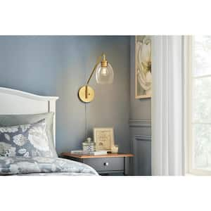 Oseman 6.125 in. 1-Light Aged Brass Wall Sconce