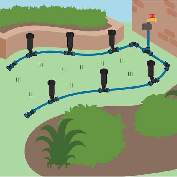 2-Zone In-Ground 1/2 in. Sprinkler System with Hose Faucet Timer