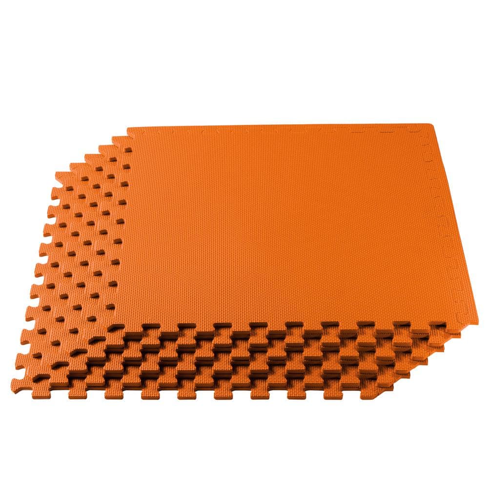 We Sell Mats Orange 24 in. W x 24 in. L x 3/8 in. Thick Multipurpose EVA Foam Exercise/Gym Tiles (6 Tiles/Pack) (24 sq. ft.)