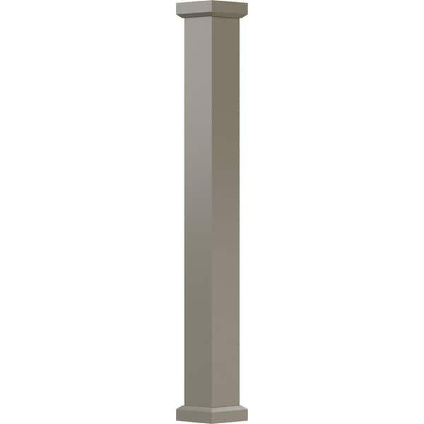 AFCO 9' x 7-1/4" Endura-Aluminum Empire Style Column, Square Shaft (For Post Wrap Installation), Non-Tapered, Wicker