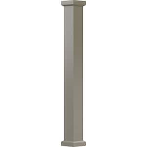 12' x 9" Endura-Aluminum Empire Style Column, Square Shaft (Load-Bearing 15,000 lbs.) Non-Tapered, Wicker