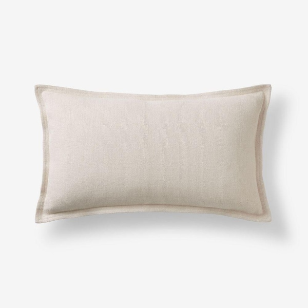Legends Hotel Sand Linen 12 in. X  21 in. Throw Pillow Cover