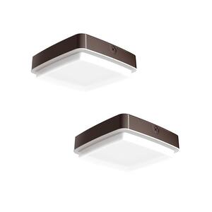 250-Watt Equivalent Integrated LED Bronze Outdoor Canopy Light, 4000 Lumens, Commercial Canopy Light (2-Pack)