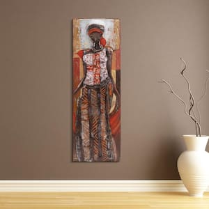 60 in. x 20 in. "Elegance" Mixed Media Iron Hand Painted Dimensional Wall Art