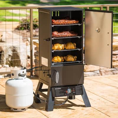 Dual Fuel Smoker in Black