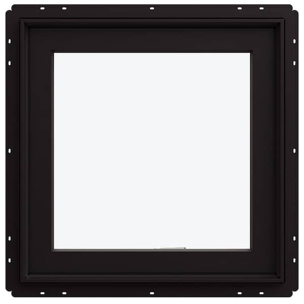 JELD-WEN 24 in. x 24 in. W-5500 Left-Hand Casement Wood Clad Window ...