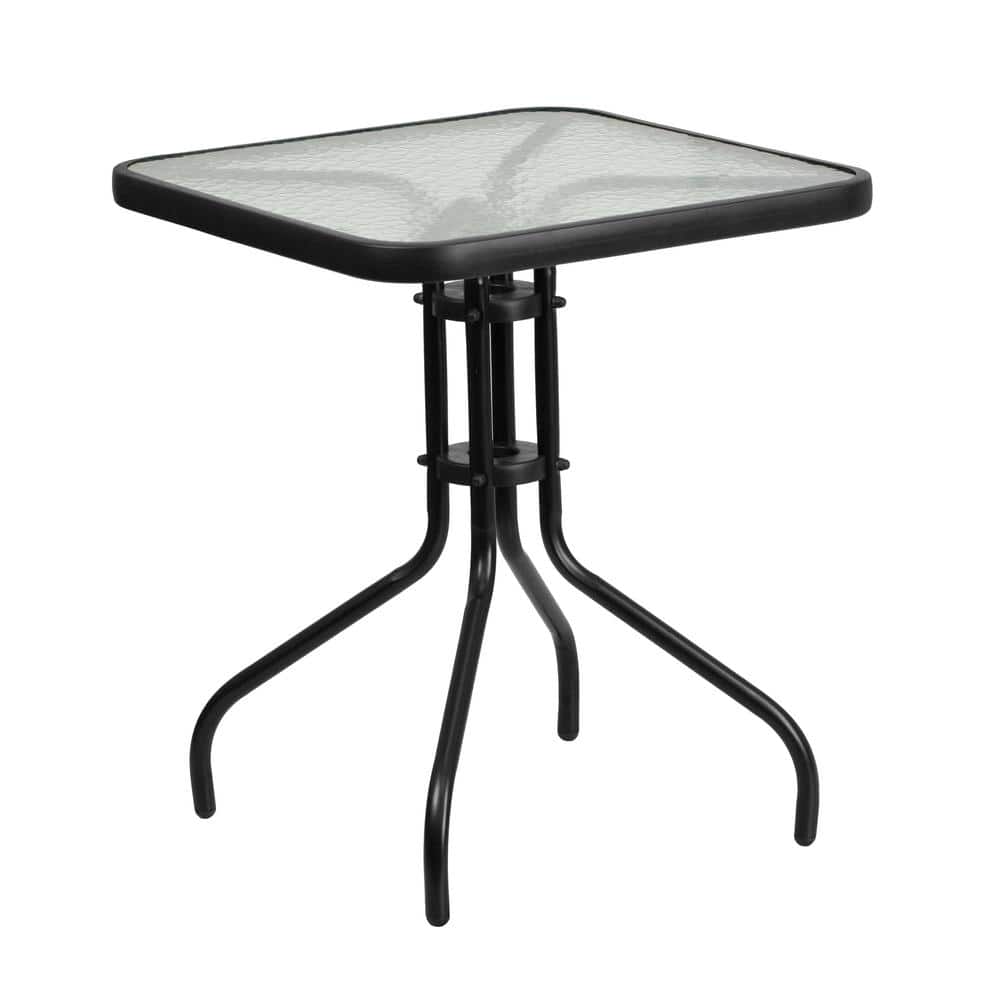 Clear/Black Square Metal Outdoor Bistro Table price history on PriceWatchPro