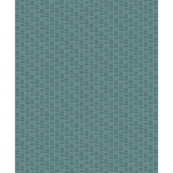 Seabrook Designs Perry Teal Deco Spliced Stripe Paper Non-Woven Unpasted Wallpaper Roll (covers 56 sq. ft.)