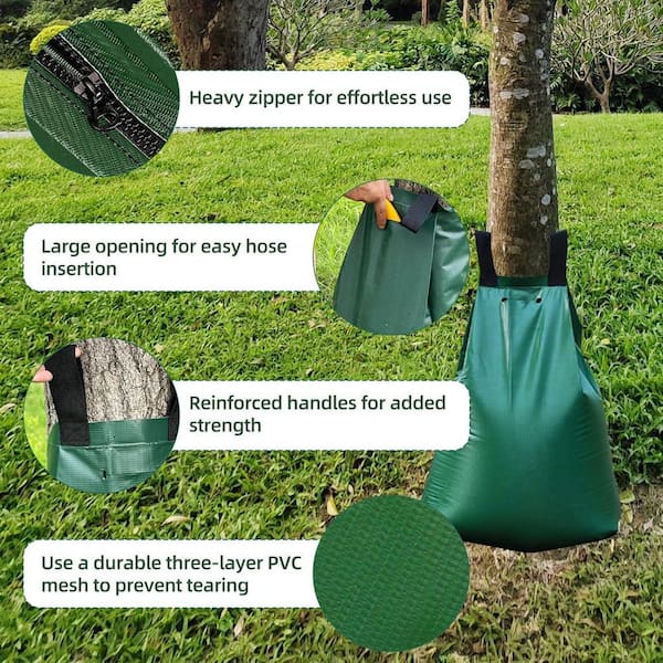 Oyezvary 20 Gal. PVC Tree Watering Bag for Slow Release Drip Irrigation, Reusable Heavy Duty Tree Gator Bag