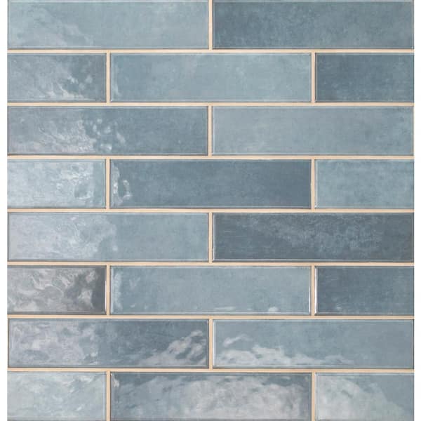 MSI Take Home Sample - Lakeview Denim 3 in. x 12 in. Glossy Ceramic Wall Tile