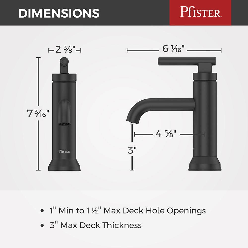 Capistrano Matte Black Single Handle Bathroom Faucet