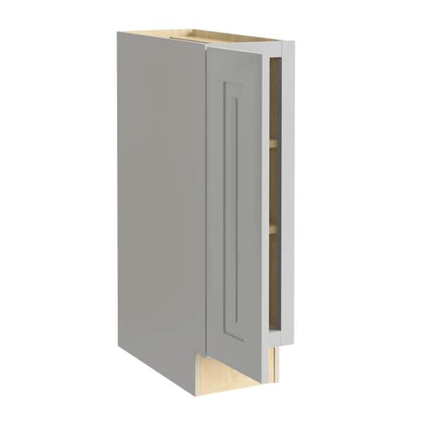 Home Decorators Collection Grayson 9 in. W x 24 in. D x 34.5 in. H Assembled Plywood Full Height Door Base Kitchen Cabinet in Pearl Gray LH