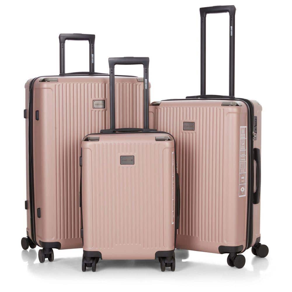 J&V TEXTILES Roberto Cavalli Luxury 3-Piece Pink Expandable Hard