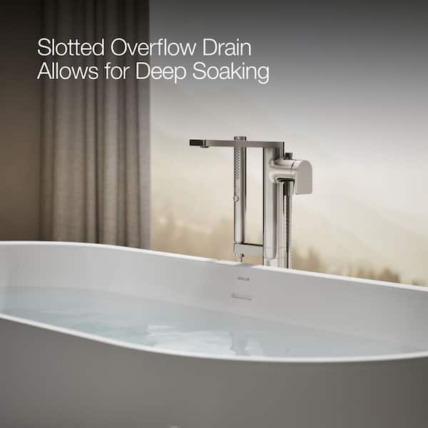 KOHLER Evok 66 in. x 30 in. Soaking Bathtub with Center Drain in