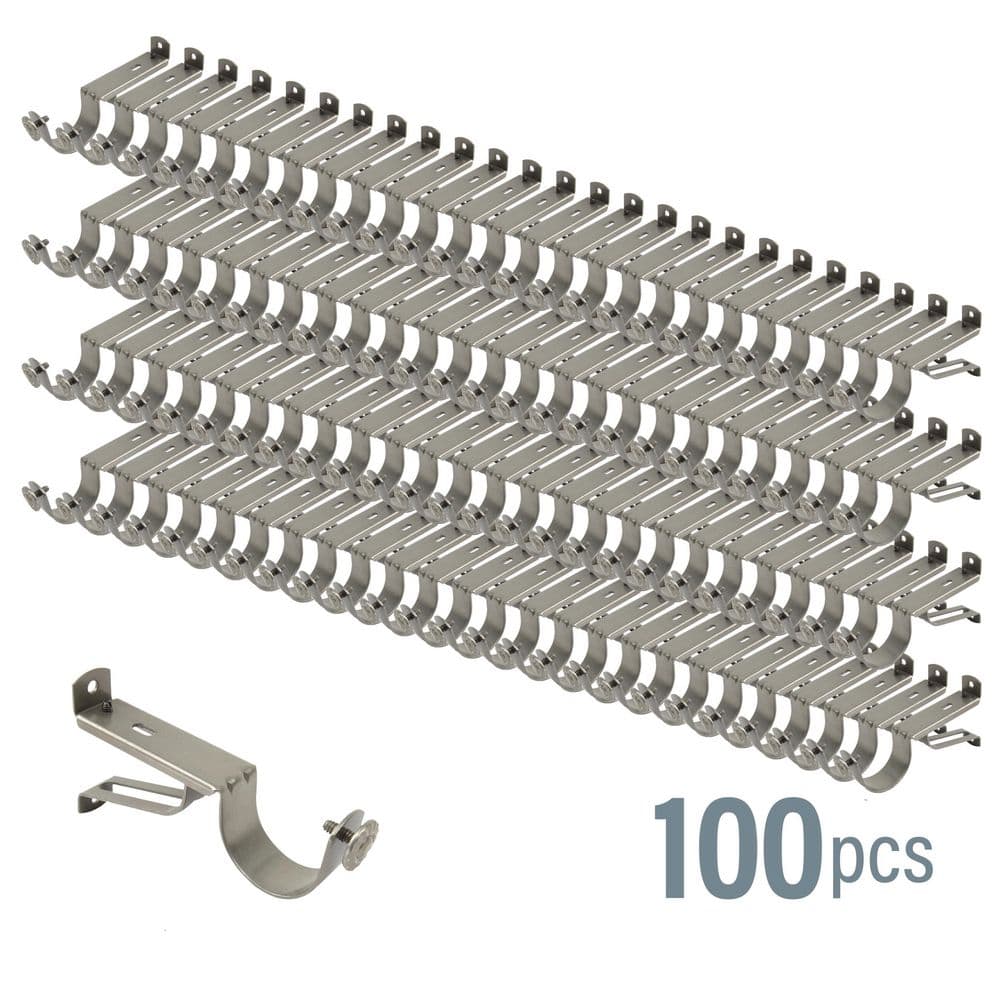Satin Nickel Steel Single 4.5 in. Projection Curtain Rod Bracket for 1.5 in. Rods (50 Pairs) price history on PriceWatchPro