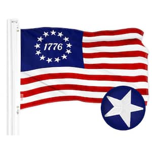1 ft. x 1.5 ft. Poltester Betsy Ross 1776 Circle Flag Embroidered 300D BG 1PK