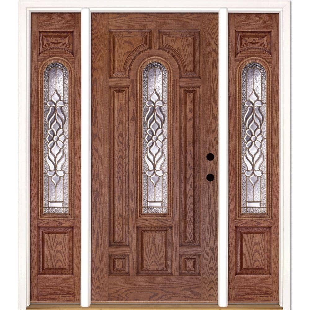 Feather River Doors 63.5 in.x81.625in.Lakewood Brass Center Arch Lt ...