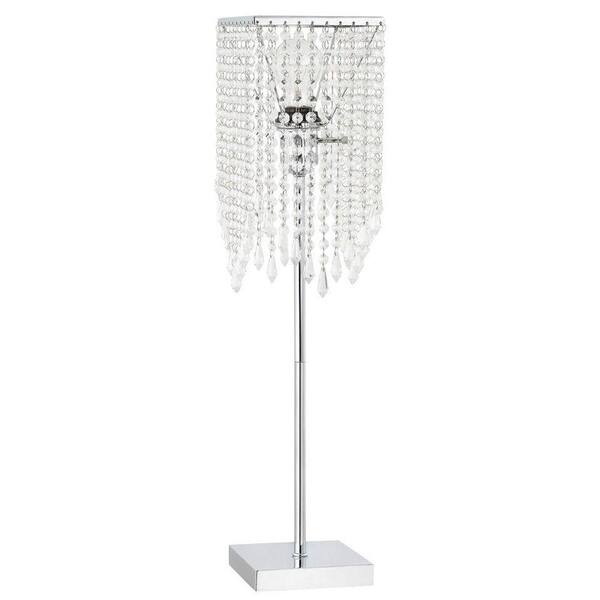 Globe Electric Crystal 26 in. Chrome Floor Lamp