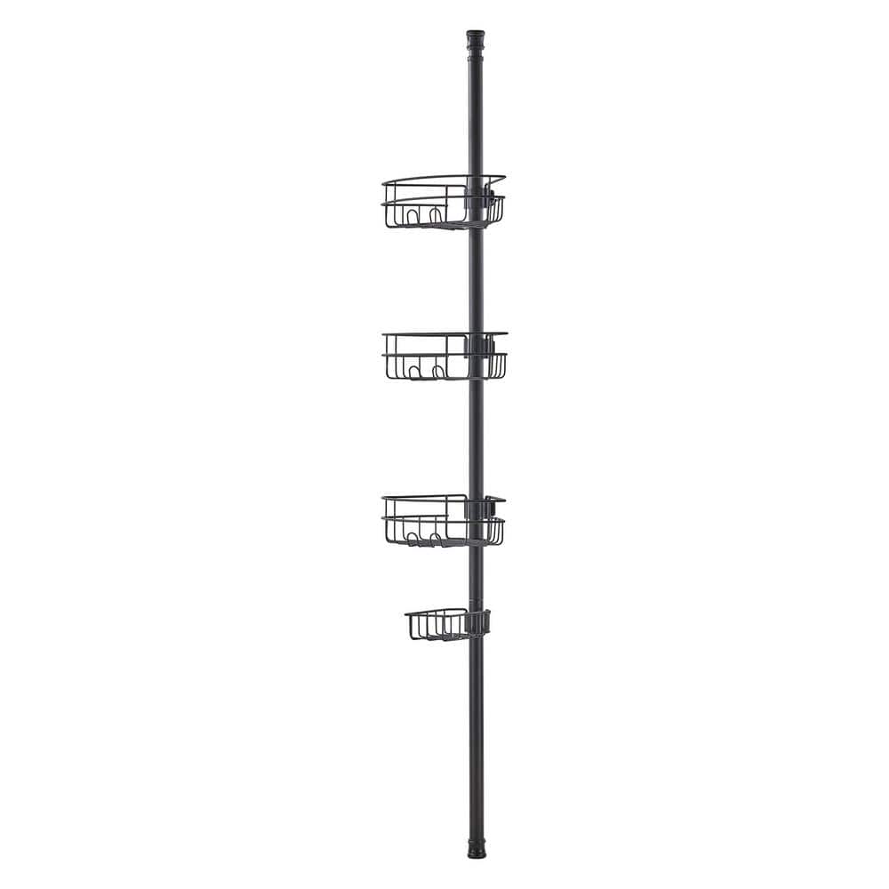 Shower Corner Caddy Tension Pole, Shower Caddy in Black 39 in. to 125 in. Tension Pole High, Multi-Functional Shower price history on PriceWatchPro