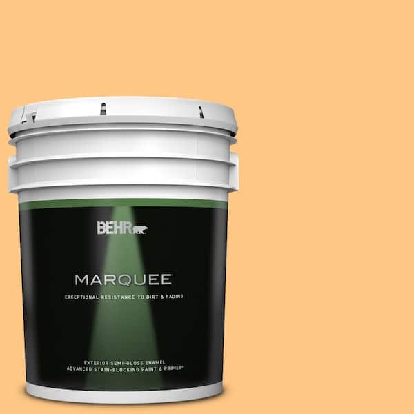 BEHR MARQUEE 5 gal. #P240-4 Mango Tango Semi-Gloss Enamel Exterior Paint & Primer