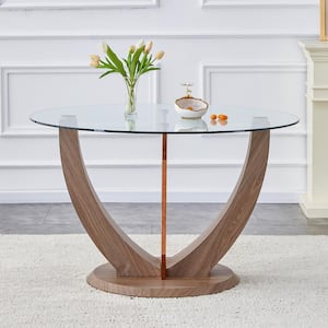 Modern Round Clear Glass Pedestal Dining Table (Seats for 6)(48.00 in. L x 30.00 in. H)